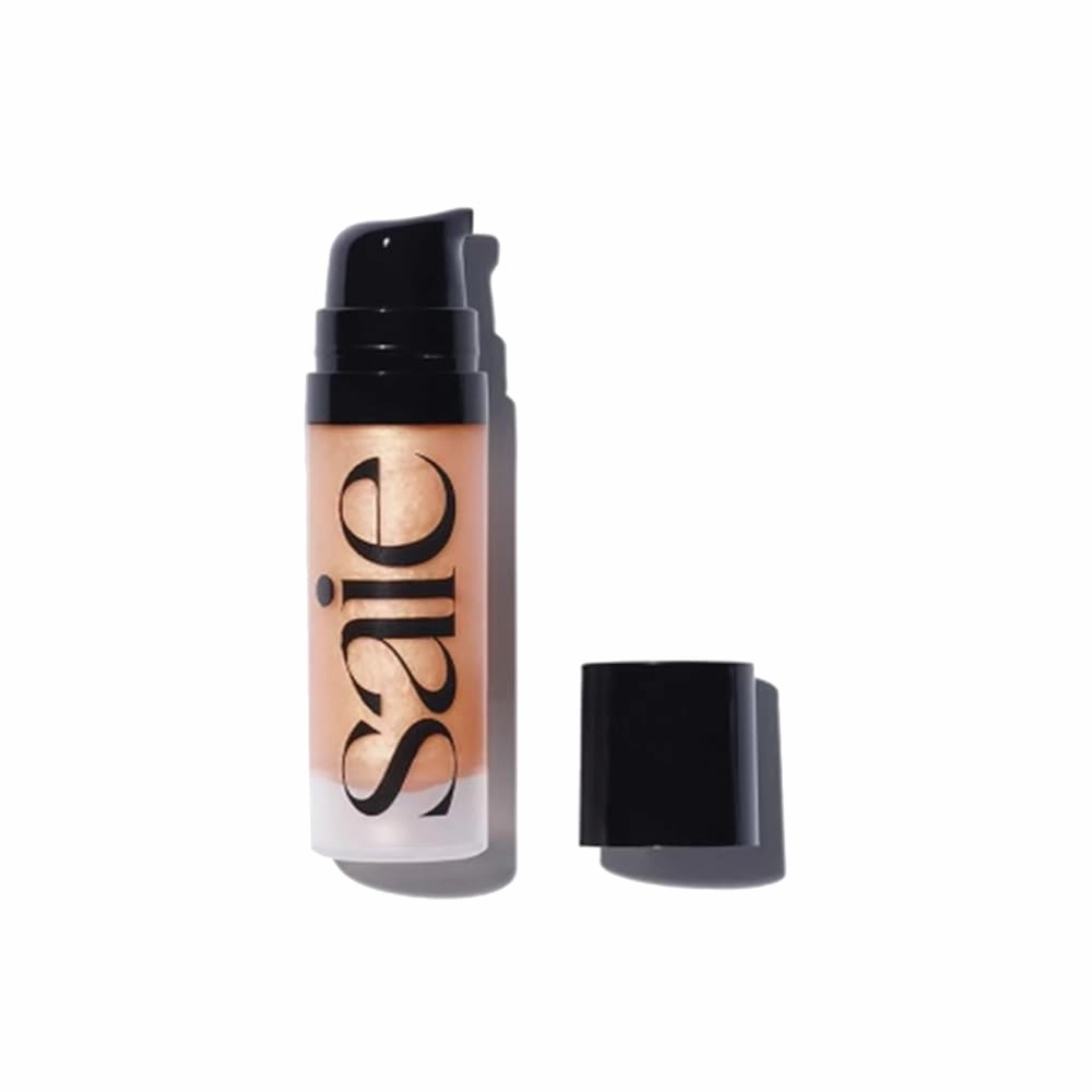 Saie Mini Glowy Super Gel Lightweight Illuminator - Luminizer   Makeup Primer for Glowing Skin - Enriched with Vitamin C   Hydrating Squalane Oil - Starglow (0.5 Oz)