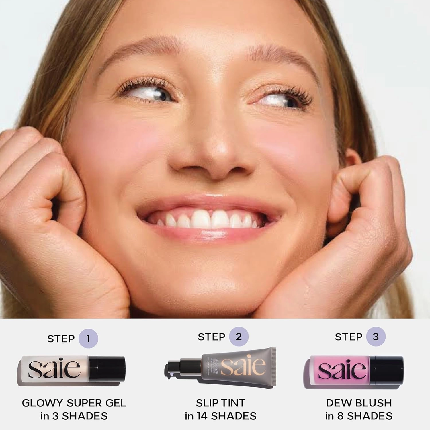 Saie Mini Glowy Super Gel Lightweight Illuminator - Luminizer   Makeup Primer for Glowing Skin - Enriched with Vitamin C   Hydrating Squalane Oil - Starglow (0.5 Oz)