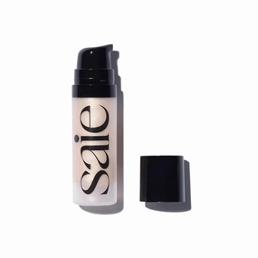 Saie Mini Glowy Super Gel Lightweight Illuminator - Luminizer   Makeup Primer for Glowing Skin - Enriched with Vitamin C   Hydrating Squalane Oil - Starglow (0.5 Oz)