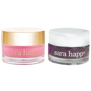 Sara Happ Sweet Clay Mask   Passion Fruit Sugar Scrub Lip Duo - Exfoliating Lip Treatments, Exfoliator Scrub, Moisturizers for Dry and Flaky Lips, Vegan (0.47 Oz and 0.5 Oz jars)