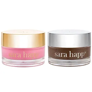 Sara Happ Sweet Clay Mask   Vanilla Bean Sugar Lip Scrub Duo - Exfoliating Lip Treatments, Moisturizers for Dry and Flaky Lips, Vegan (0.47 Oz and 0.5 Oz jars)