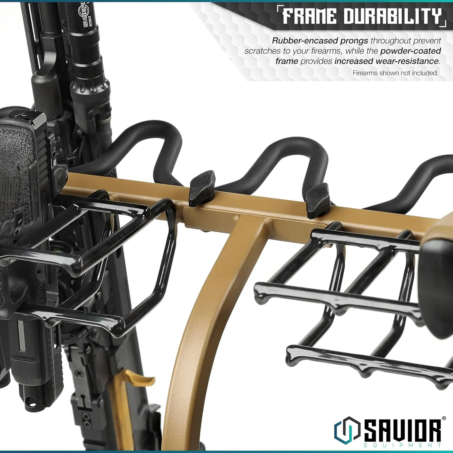 Savior Equipment Mobile Firearm Rack Tactical 6 Rifle Shotgun Free-Standing Gun Display Storage 8 Pistol Rack - Heavy Duty Steel, Foldable Design, Fit Most Firearms Longer Than 31" in Length