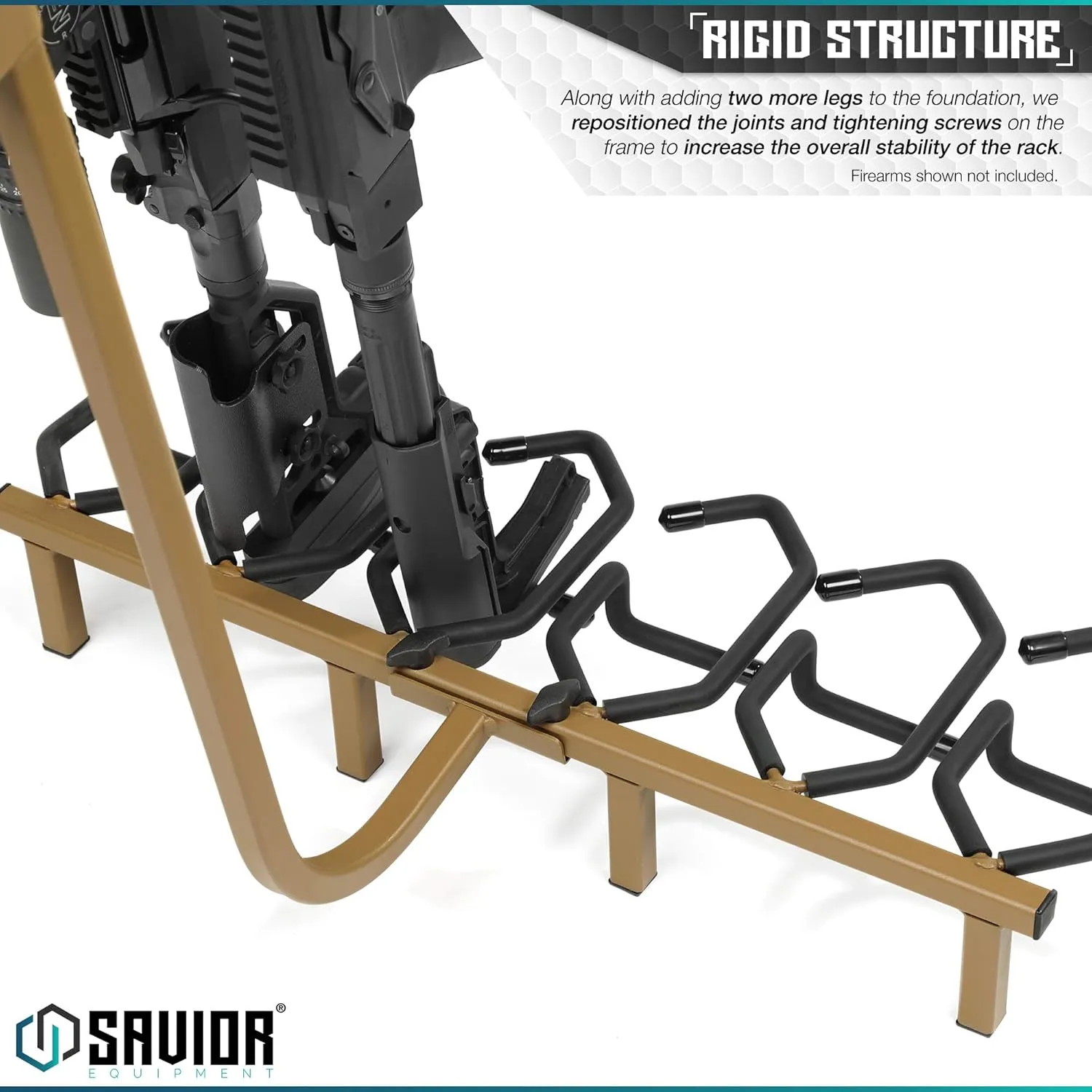 Savior Equipment Mobile Firearm Rack Tactical 6 Rifle Shotgun Free-Standing Gun Display Storage 8 Pistol Rack - Heavy Duty Steel, Foldable Design, Fit Most Firearms Longer Than 31" in Length