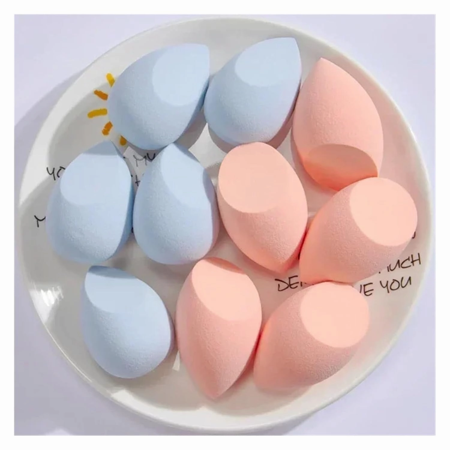 SBTRKT 10 PCS Cosmetic Puff Set Makeup Sponges Foundation Women Powder Puff Makeup Tools Cheap Make Up Blender (Color : Purple and DarkGreen)
