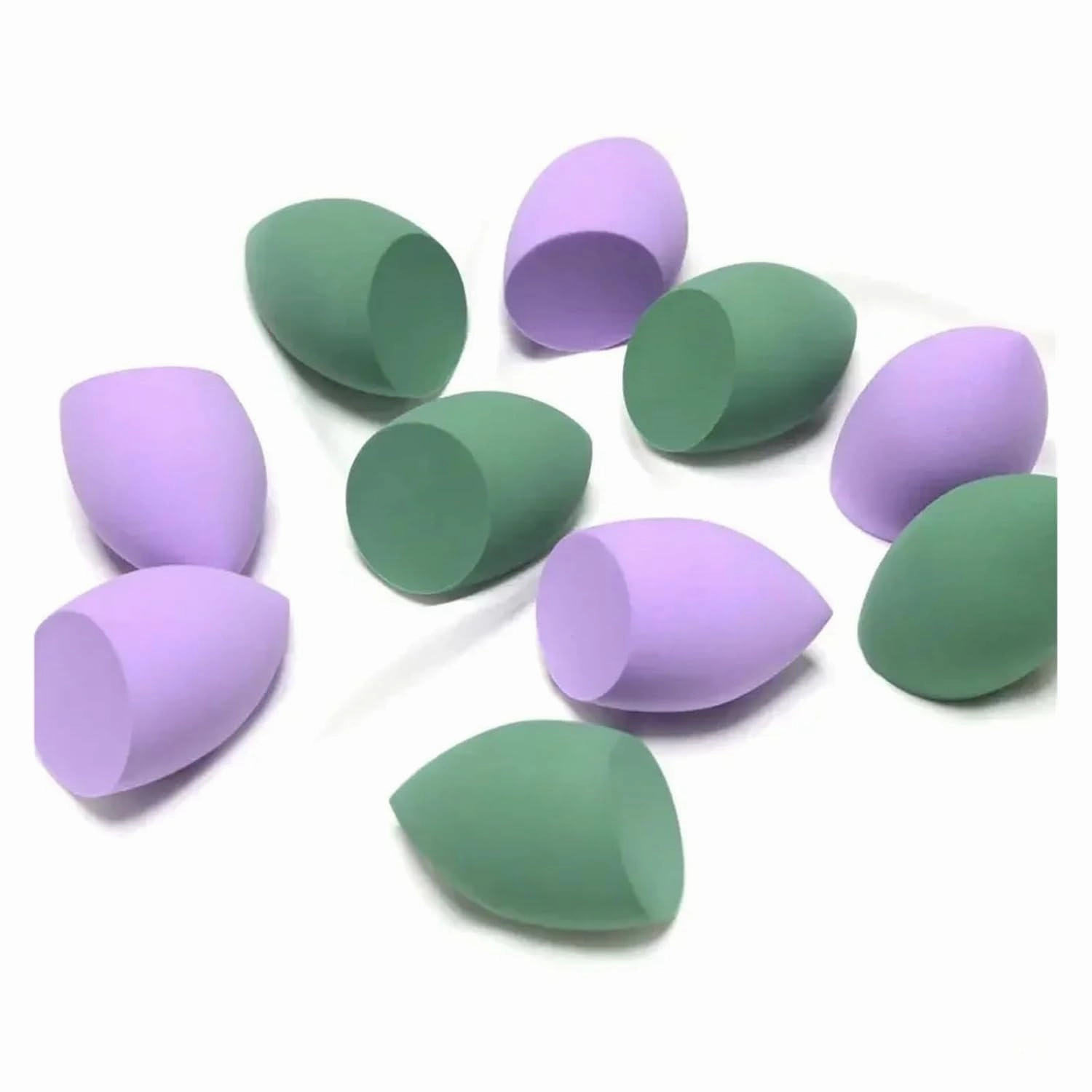 SBTRKT 10 PCS Cosmetic Puff Set Makeup Sponges Foundation Women Powder Puff Makeup Tools Cheap Make Up Blender (Color : Purple and DarkGreen)