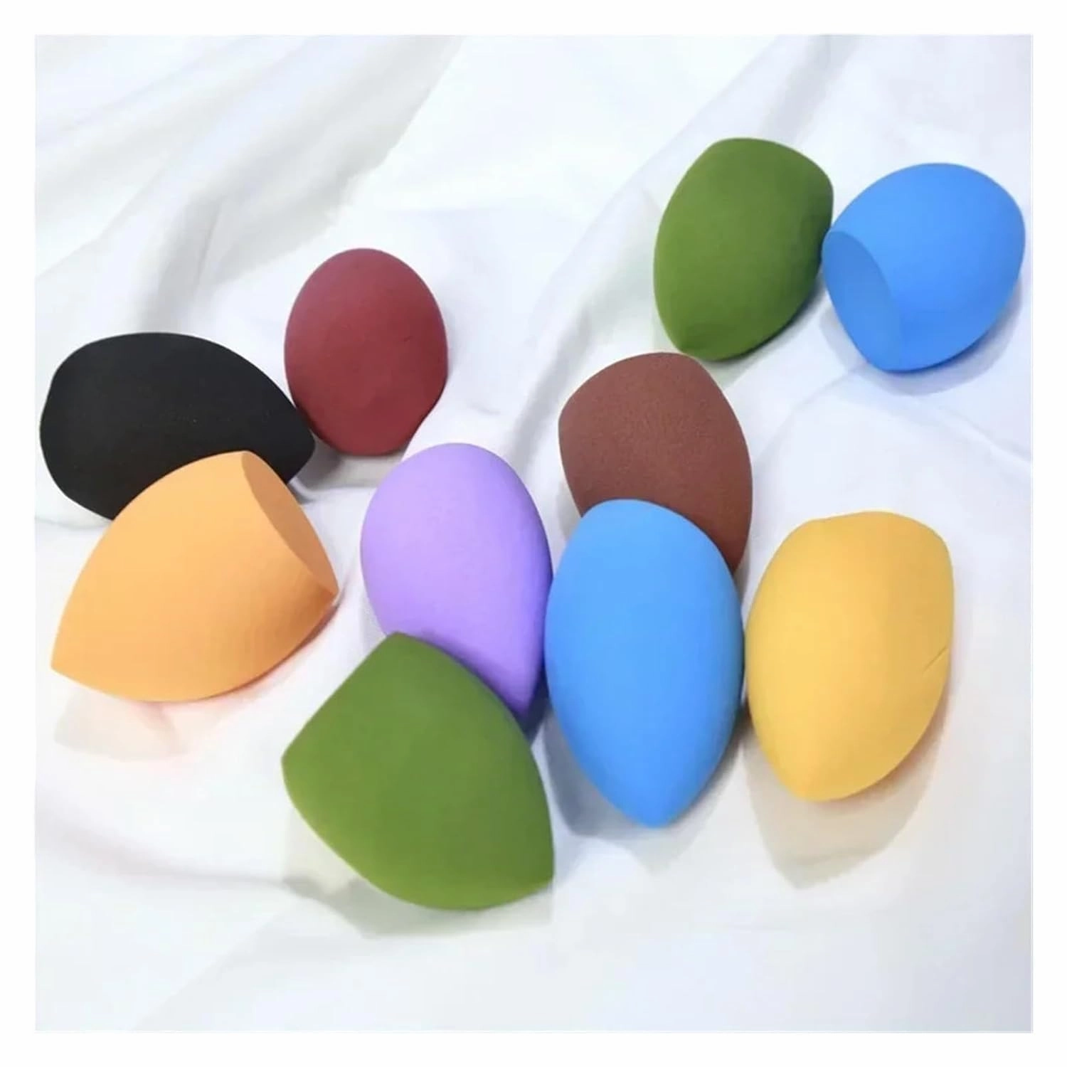SBTRKT 10 PCS Cosmetic Puff Set Makeup Sponges Foundation Women Powder Puff Makeup Tools Cheap Make Up Blender (Color : Purple and DarkGreen)
