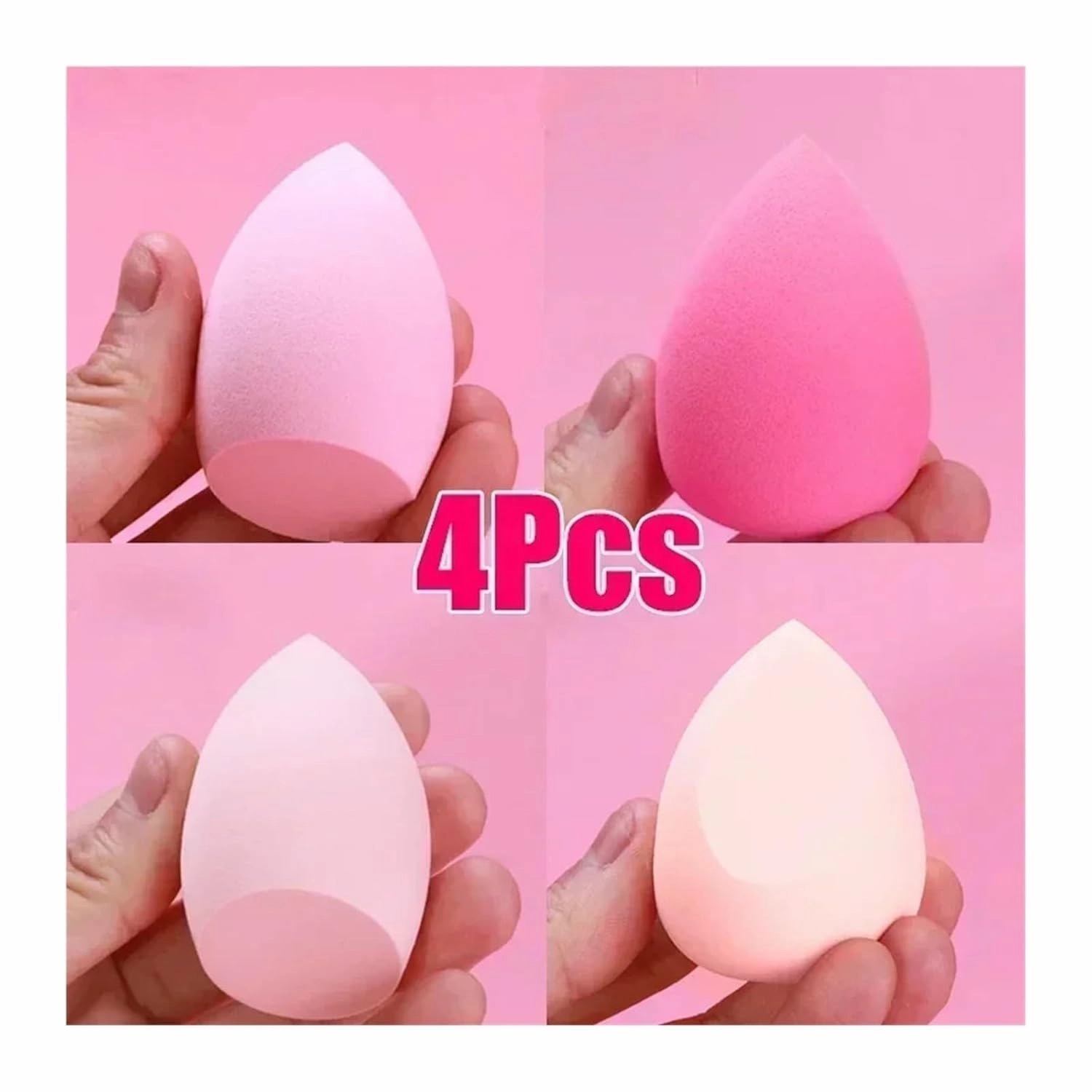 SBTRKT 4/6Pcs Make Up Blender Cosmetic Puff Foundation Powder Sponge Beauty Tools Bevel Cut Makeup Sponge Makeup Accessories (Color : Mini-6Pcs Green)