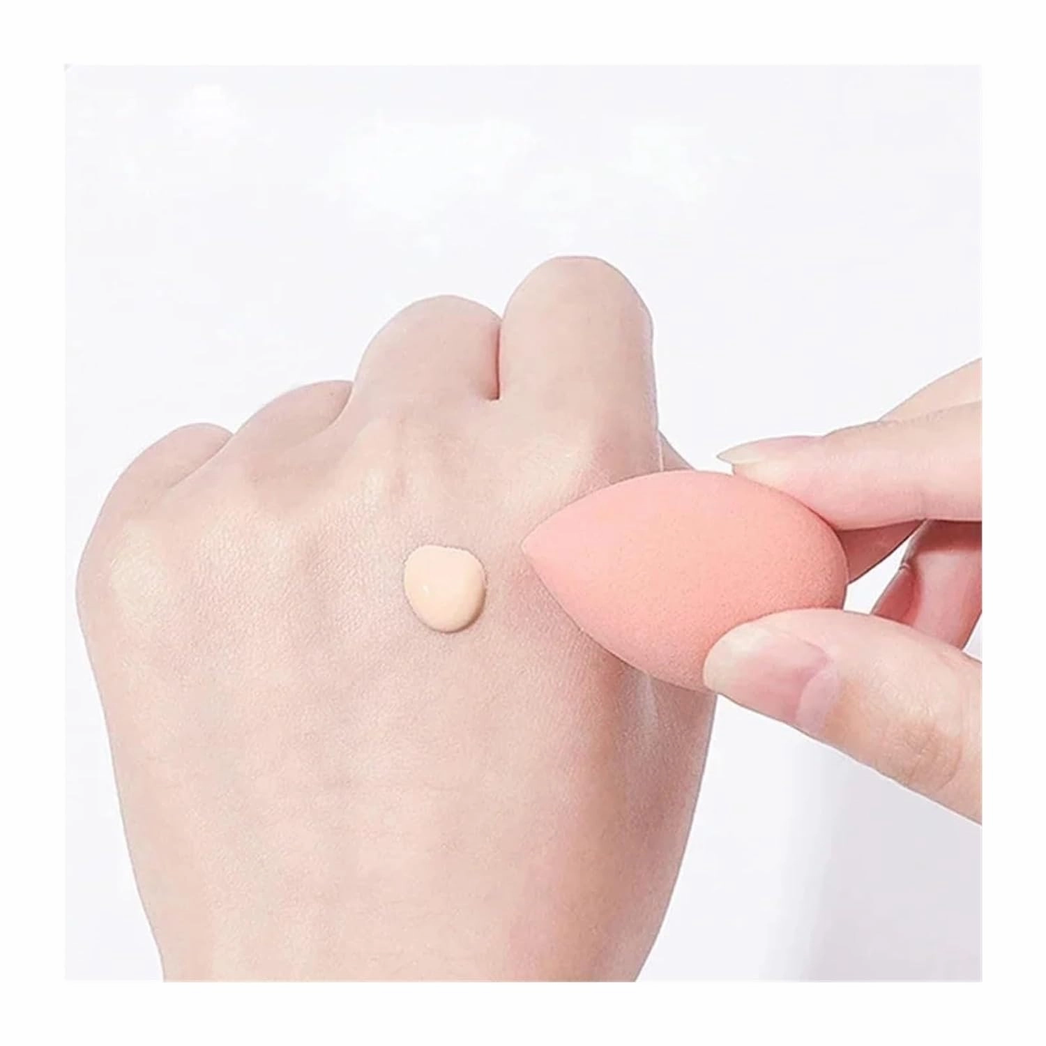 SBTRKT 4/6Pcs Make Up Blender Cosmetic Puff Foundation Powder Sponge Beauty Tools Bevel Cut Makeup Sponge Makeup Accessories (Color : Mini-6Pcs Green)