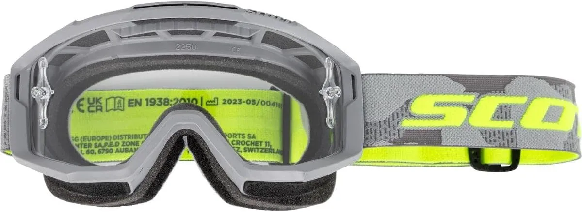 SCOTT 285537-7697113 Split OTG Goggle, Light Grey/Neon Yellow with Clear Works Lens