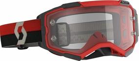 SCOTT 274514-1018113 Fury Clear Goggle, Red/Black with Clear Works Lens