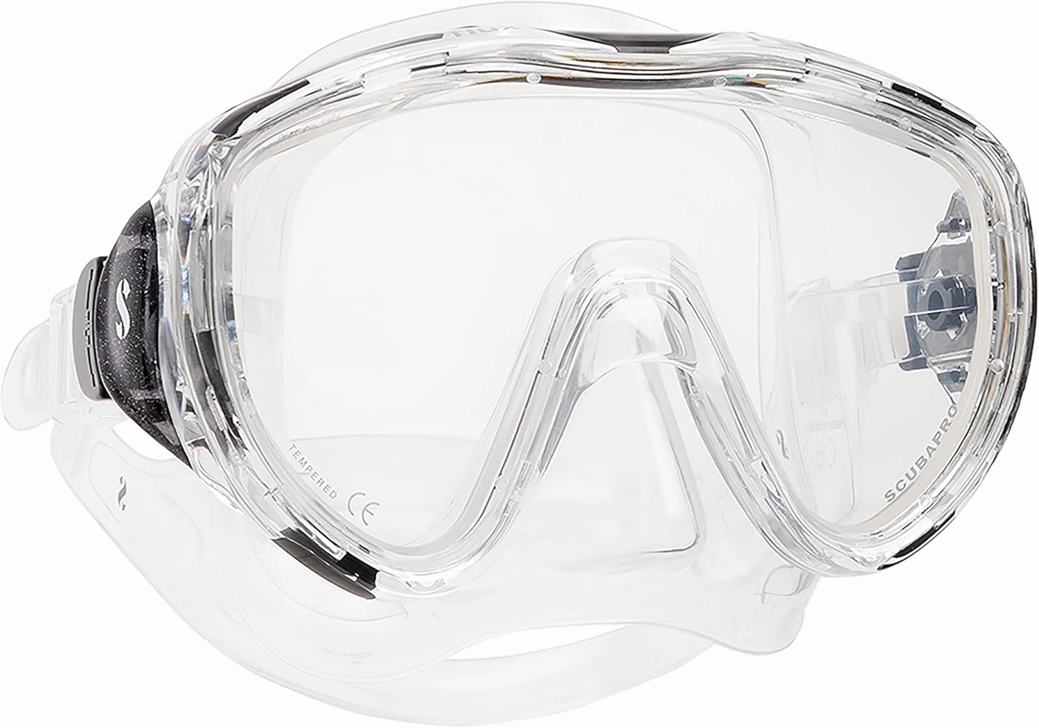 SCUBAPRO Flux Scuba Mask with Ultra Clear Single Lens and Hypoallergenic Silicone Skirt for Diving, Freediving or Snorkeling, Clear