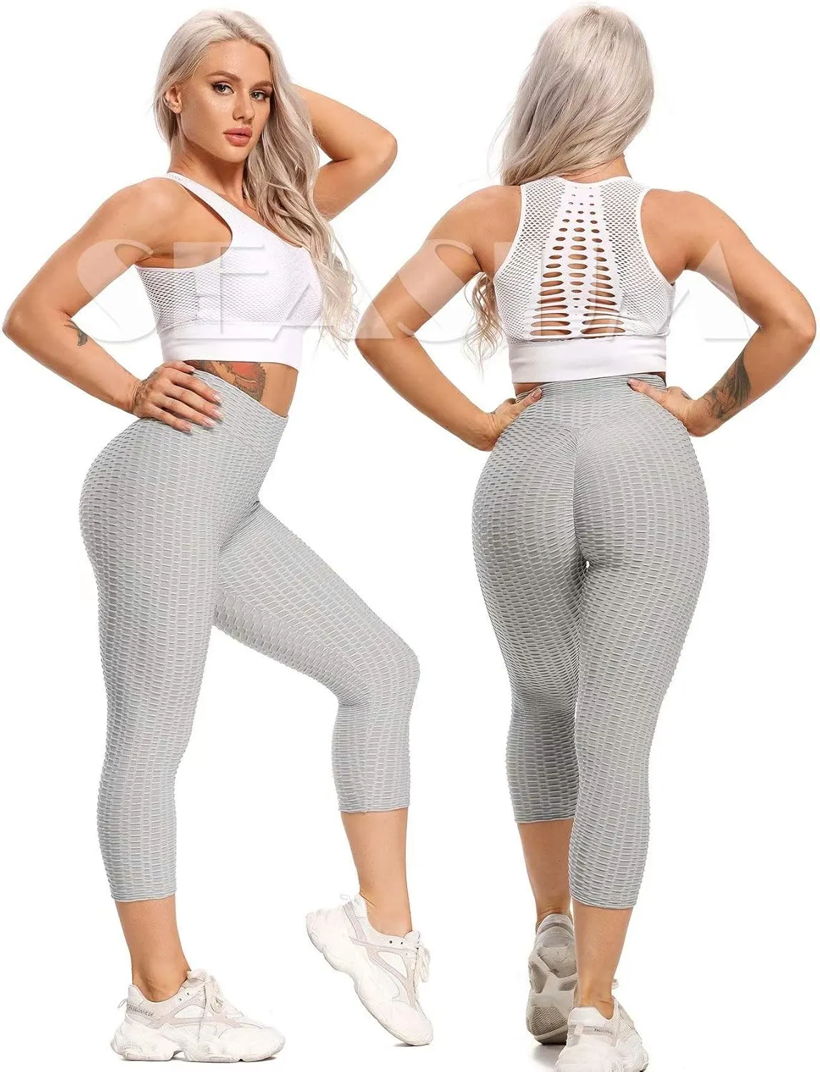 SEASUM Women's High Waist Yoga Pants Tummy Control Slimming Booty Leggings Workout Running Butt Lift Tights