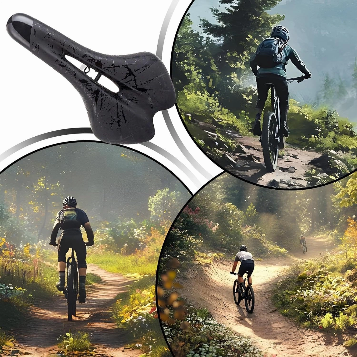 Seat Cushion for Bike | Comfortable Bike Seat | Hollow Structure, Shock Absorbing, Breathable Cycling Accessories for Men and Women, Road, Moutain
