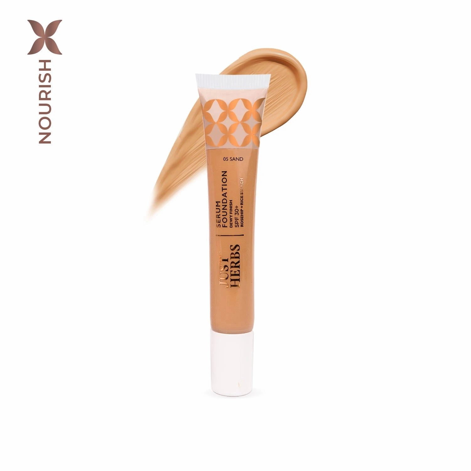 Serum Foundation Dewy Finish SPF30  Tube with Rosehip and Rice Starch - 20 ml