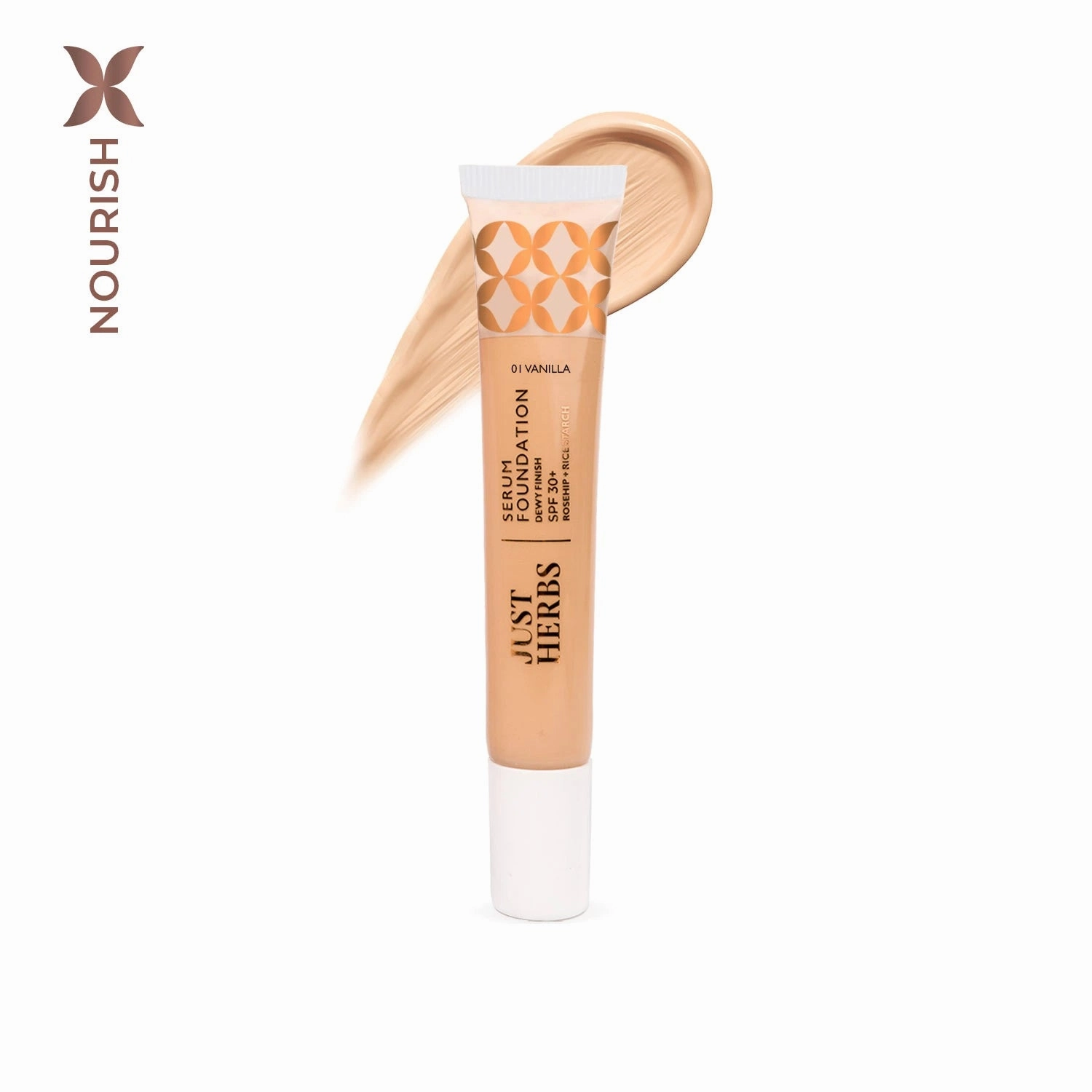 Serum Foundation Dewy Finish SPF30  Tube with Rosehip and Rice Starch - 20 ml
