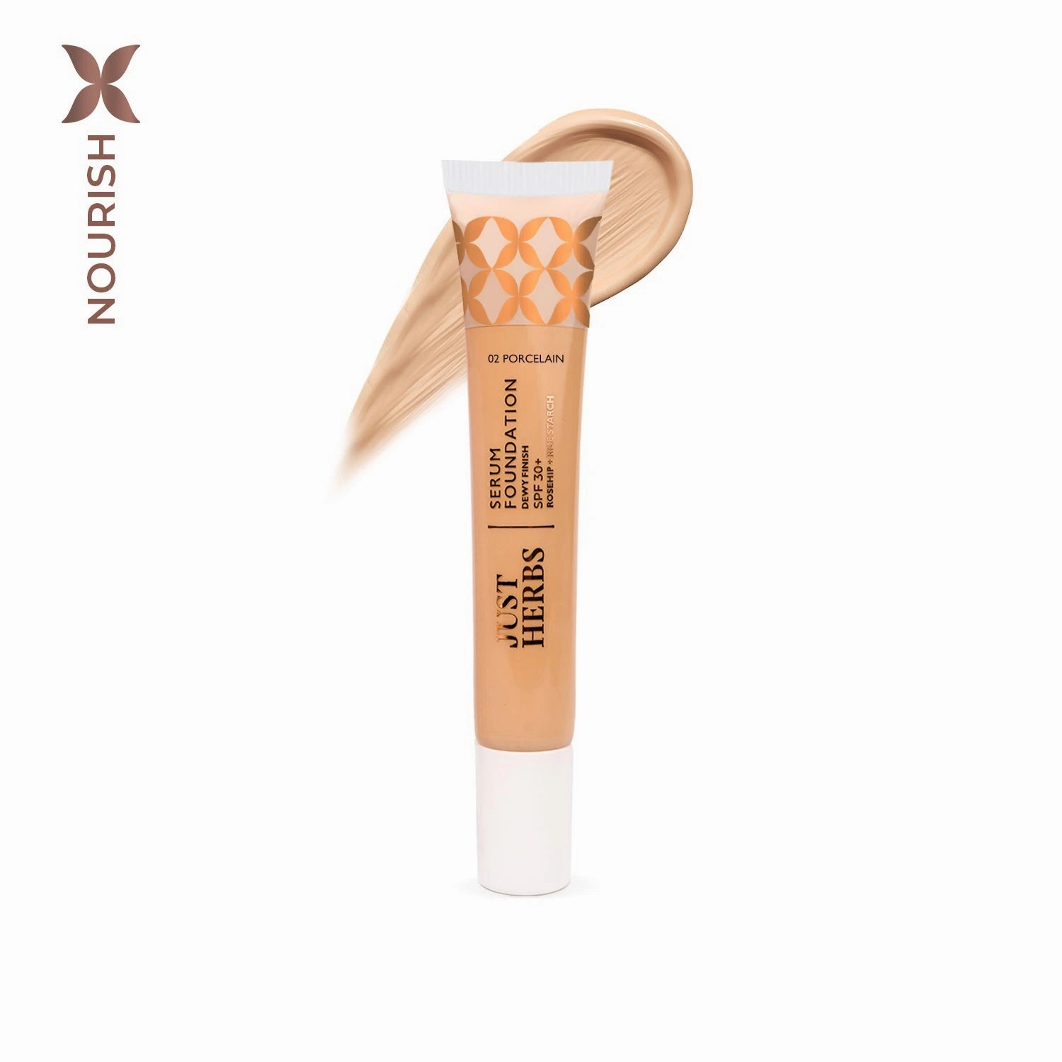 Serum Foundation Dewy Finish SPF30  Tube with Rosehip and Rice Starch - 20 ml