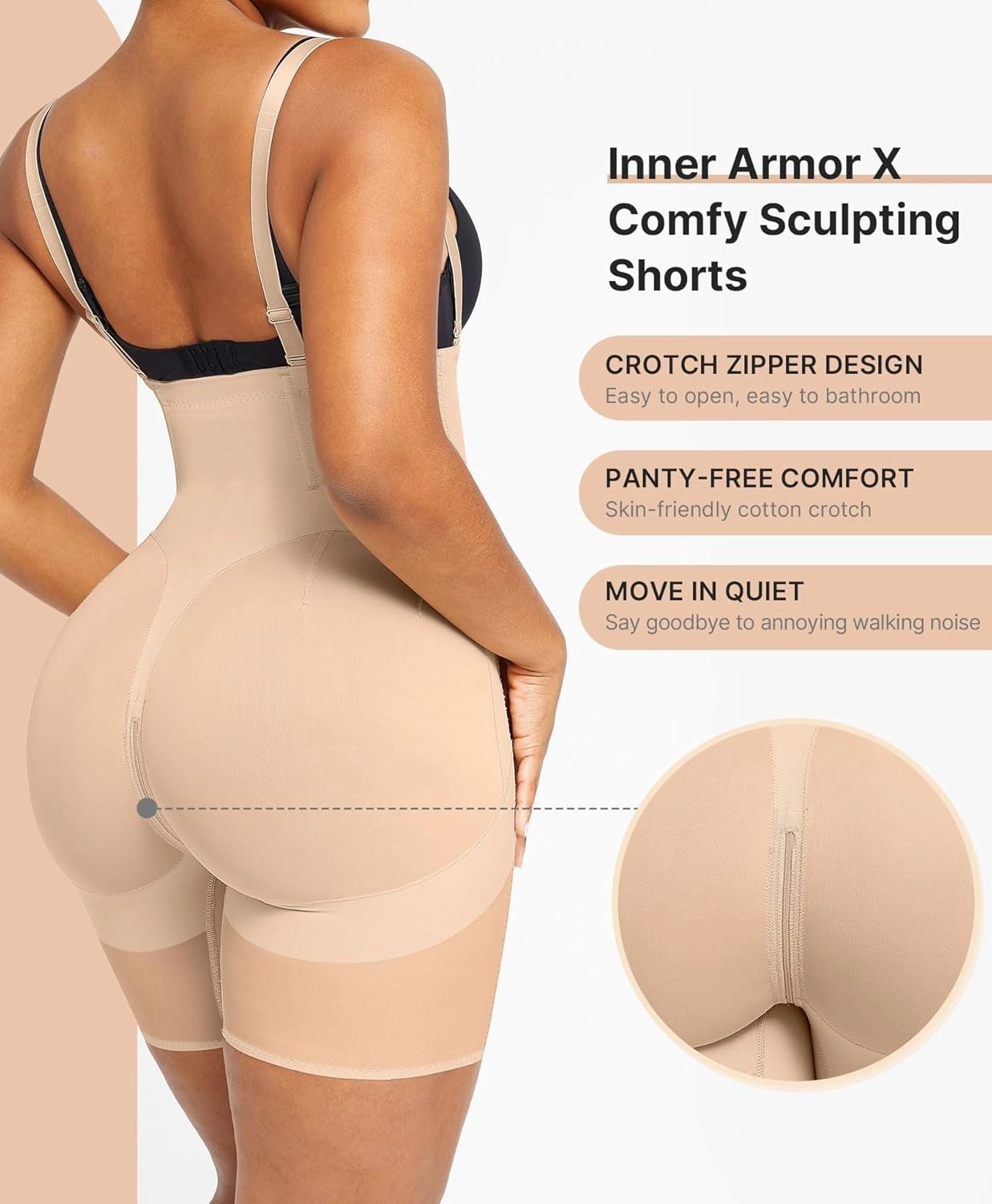 SHAPELLX Shapewear Tummy Control Womens High Waist Body Shaper Shorts Butt Lifting Shapewear Bodysuit Moldeadoras