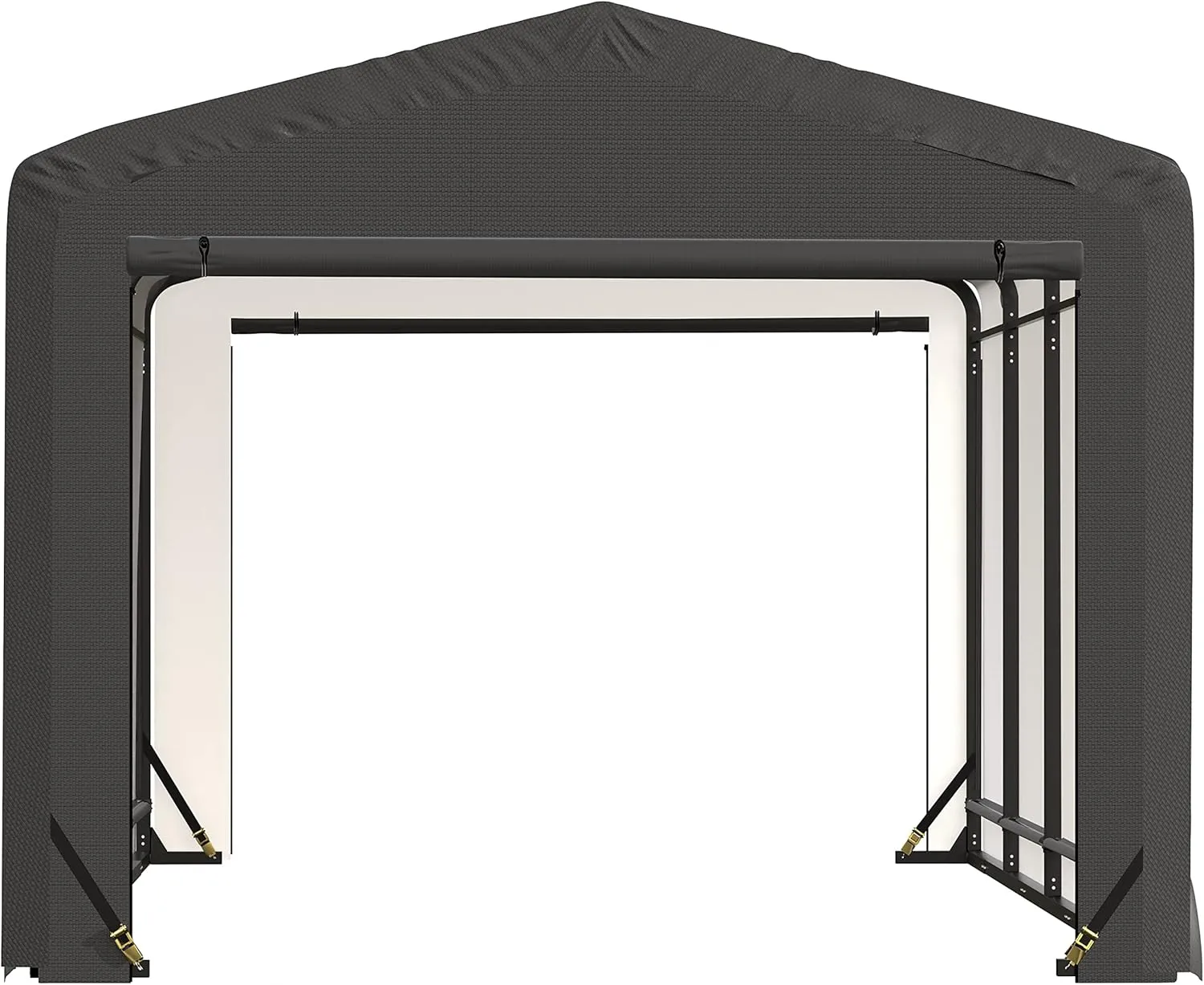 ShelterLogic ShelterTube Garage & Storage Shelter, 10' x 18' x 8' Heavy-Duty Steel Frame Wind and Snow-Load Rated Enclosure, Gray