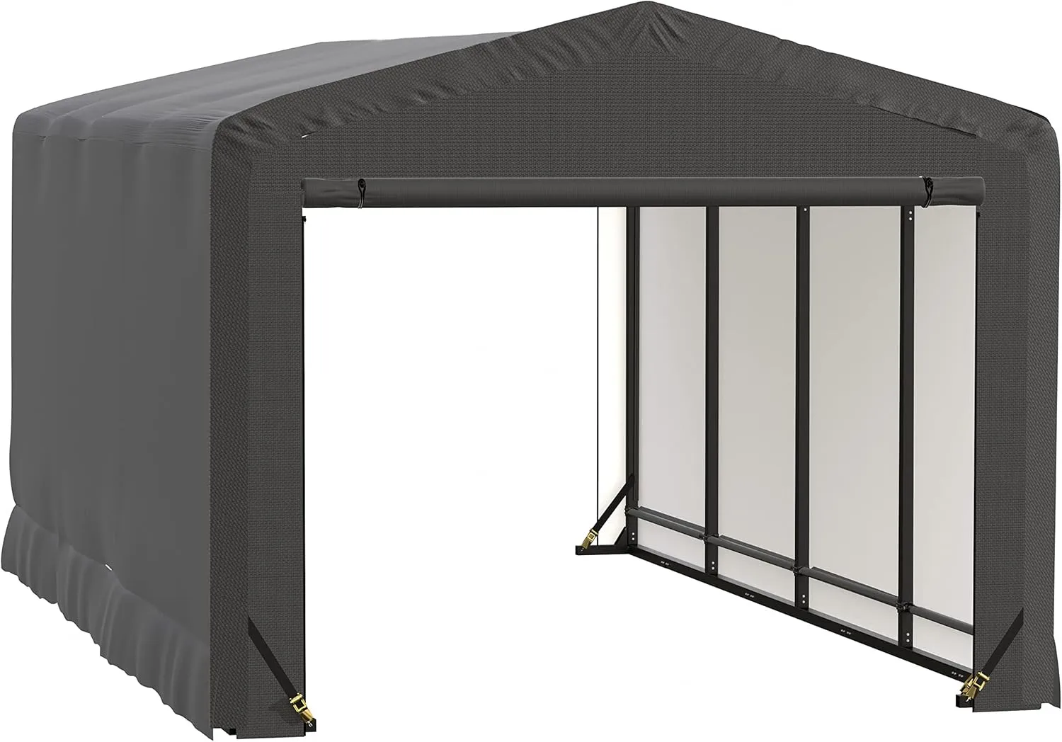 ShelterLogic ShelterTube Garage & Storage Shelter, 10' x 18' x 8' Heavy-Duty Steel Frame Wind and Snow-Load Rated Enclosure, Gray