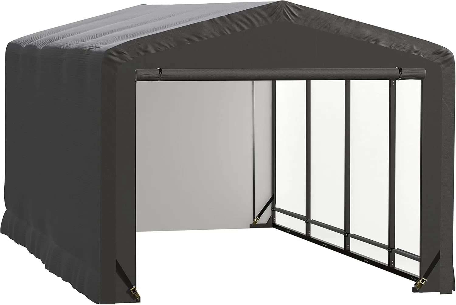 ShelterLogic ShelterTube Garage & Storage Shelter, 10' x 18' x 8' Heavy-Duty Steel Frame Wind and Snow-Load Rated Enclosure, Gray