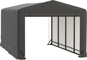 ShelterLogic ShelterTube Garage & Storage Shelter, 10' x 18' x 8' Heavy-Duty Steel Frame Wind and Snow-Load Rated Enclosure, Gray