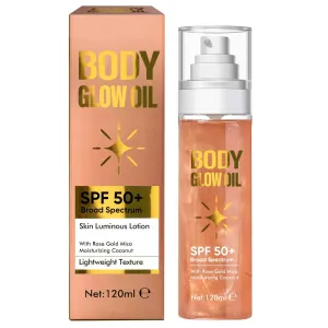 Shimmer Body Oil,Moisturizer Sunscreen Body Glowing Oil,Lightweight & Non-Greasy,Body Shimmer Oil,120ML