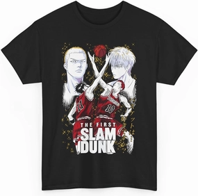 Shohoku Slam Anime Dunk Hanamichi Sakuragi and Kaede Rukawa Cotton Short Sleeve T-Shirt M-8
