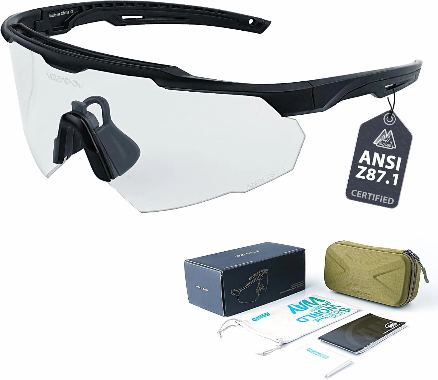 Shooting Glasses Anti Fog with High Definition Lenses, ANSI Z87.1 Certified Tactical Safety Glasses for Men Women