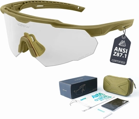 Shooting Glasses Anti Fog with High Definition Lenses, ANSI Z87.1 Certified Tactical Safety Glasses for Men Women