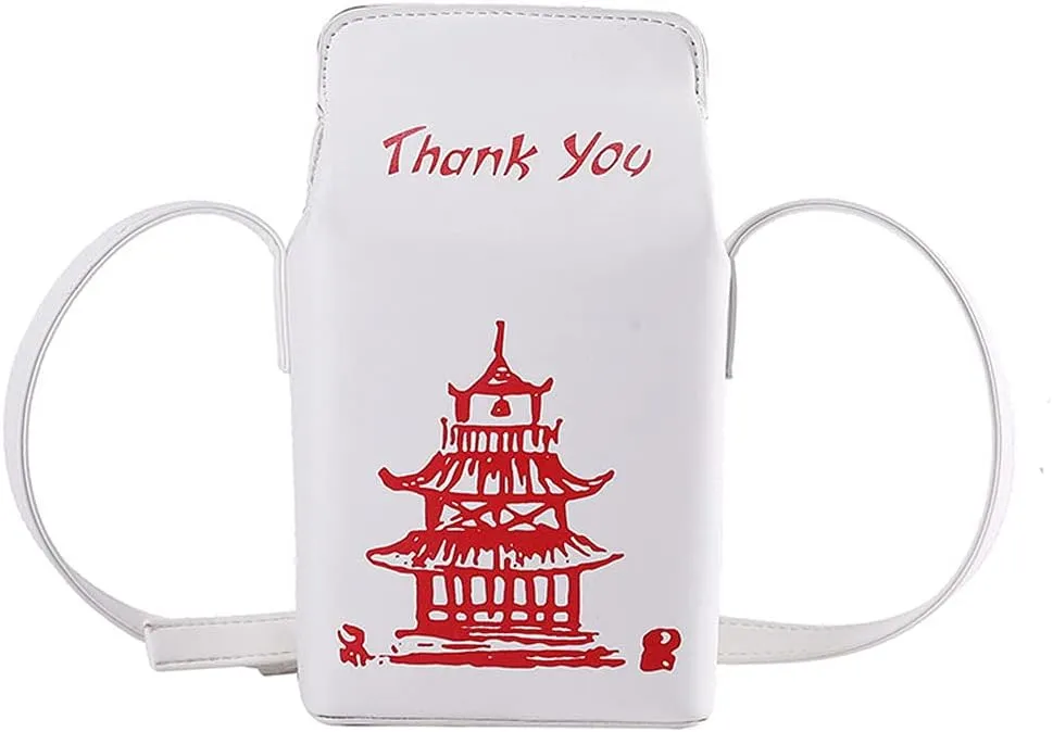 Shoulder Handbag Chinese Tower Printing Box Shoulder Bags for Women Fashion Cartoon Crossbody Bag