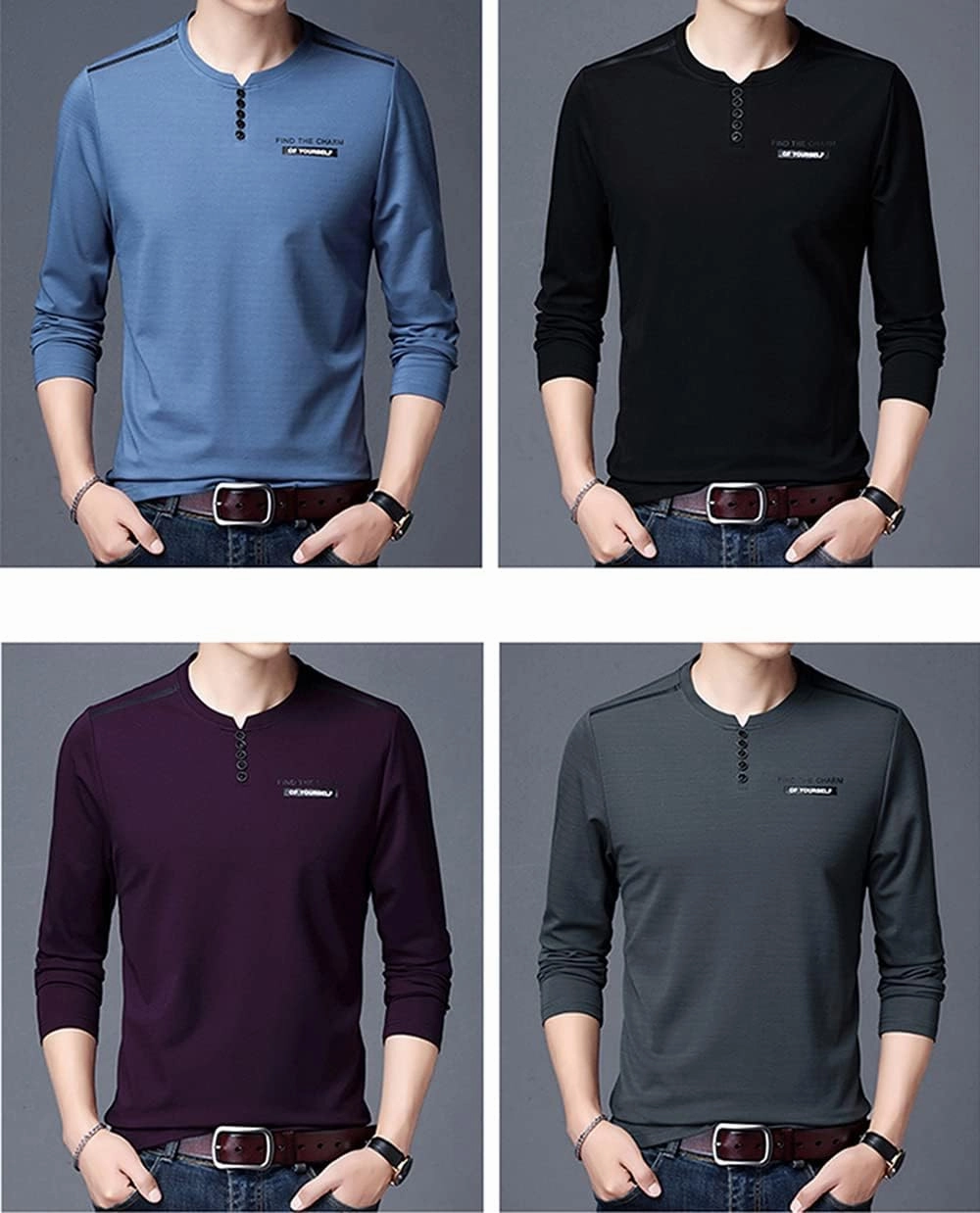 SHUIANGRAN Men's Casual Hoodie Shirts Slim Fit Long Short Sleeve Lightweight T-Shirt Tops