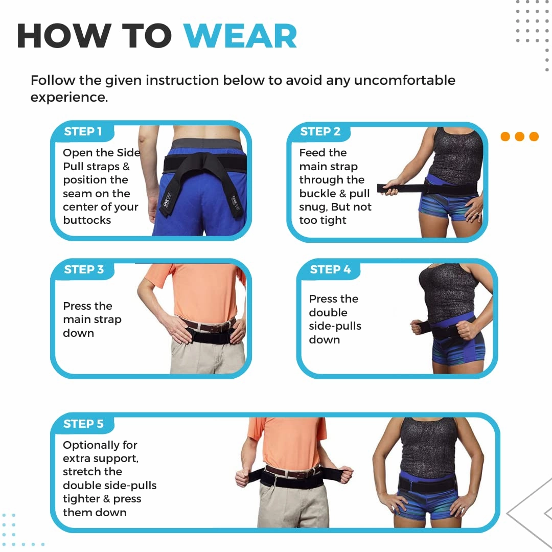 SI Belt - Enhanced Comfort Sacroiliac Joint Support Belt for Men & Women | Ideal for Sciatica & Lower Back Pain Relief | For Daily Use & Physical Activities (Medium)