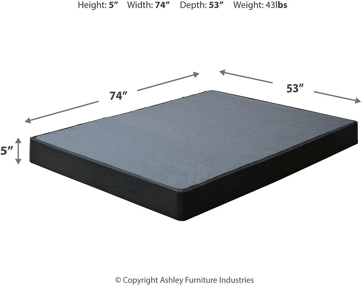 Signature Design by Ashley Low Profile Ready to Assemble Metal Foundation, Full, Black