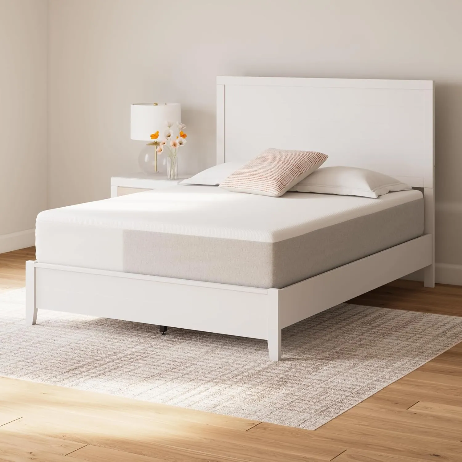 Signature Design by Ashley Queen Size Cool Max 12 Inch Medium Plush Cooling Gel Infused Memory Foam Mattress for Pressure Relief