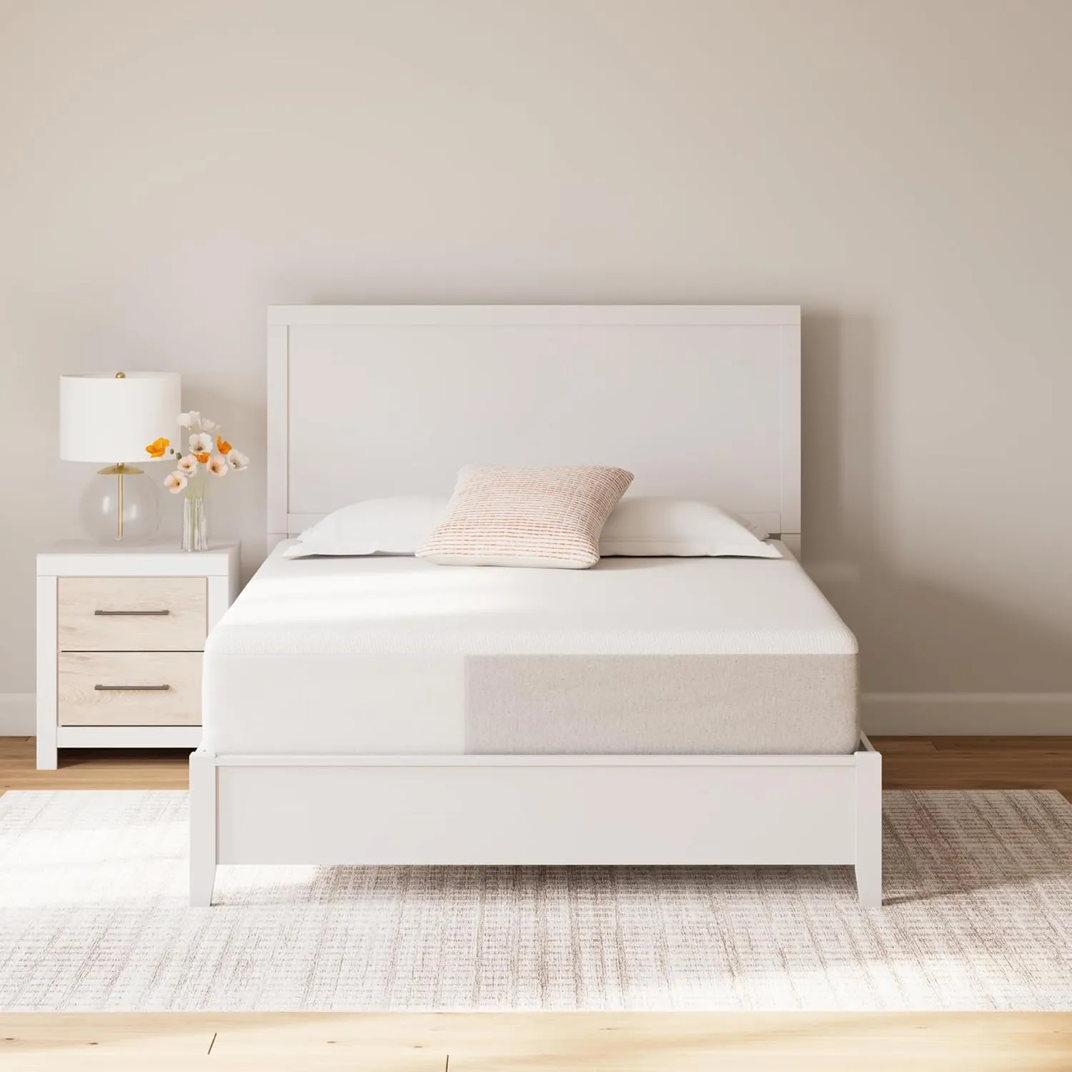 Signature Design by Ashley Queen Size Cool Max 12 Inch Medium Plush Cooling Gel Infused Memory Foam Mattress for Pressure Relief