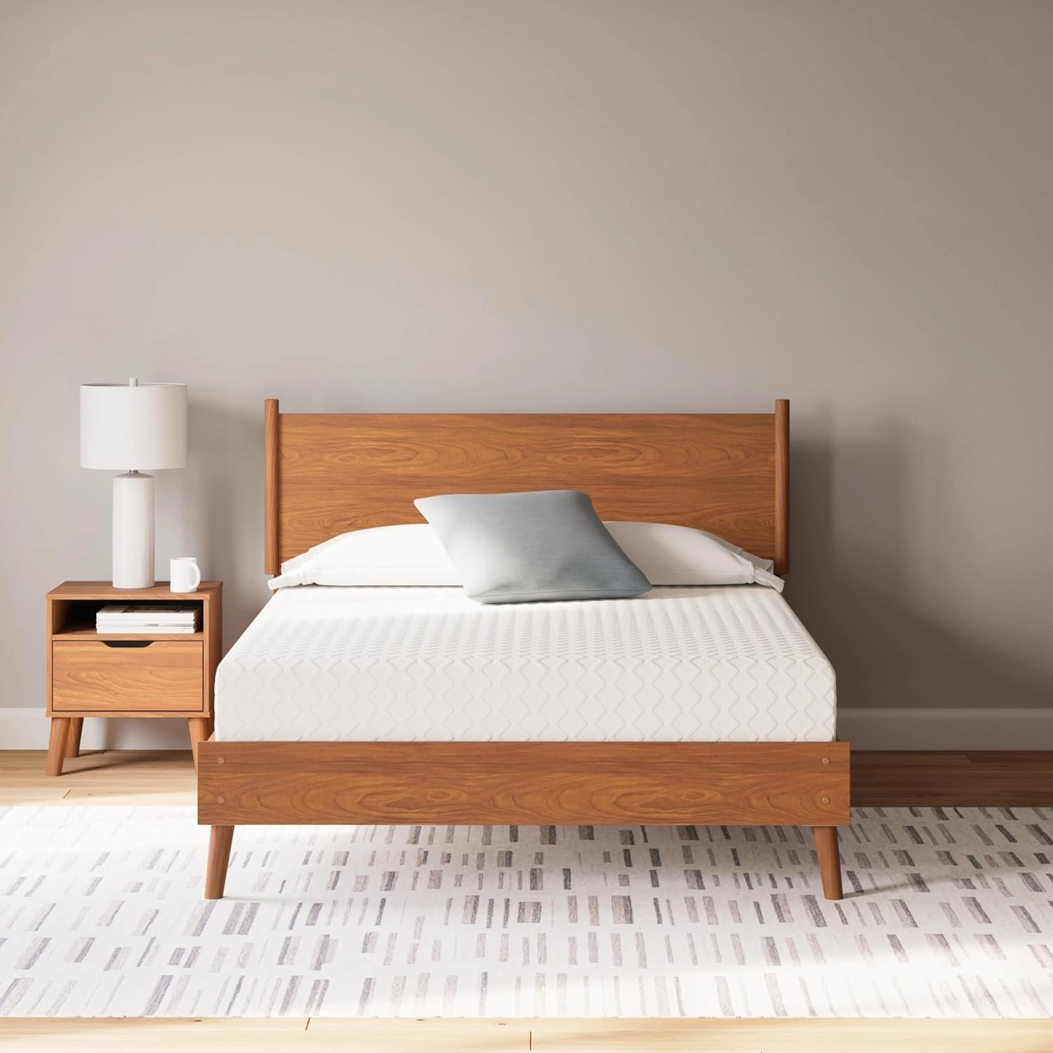 Signature Design by Ashley Queen Size Chime 10 Inch Medium Firm Memory Foam Mattress with Green Tea & Charcoal Gel for Pressure Relief