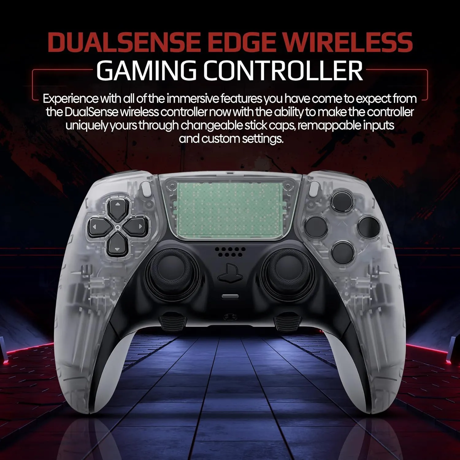Silent Modz Edge Custom Controllers Compatible with PS5, PC & Mobile Gaming - Unique Design Wireless Gaming Controller with Paddles and Trigger Stops, Handcrafted in USA (Clear Soft Touch)