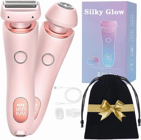 Silky Glow Bikini Trimmer for Women,Dermave Bikini Shaver, Livora Electric Shaver for Women, 2-in-1 Silk Glide Pro Shavers Razors for Woman, Dusk Razor Rechargeable Electric Razors for Womens