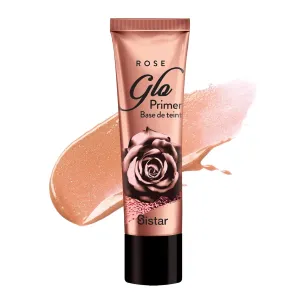 Sistar Rose Glo Primer - Base De Teint Liquid Glow Primer Sparkle Glitter Prime Foundation Prep Rose Gold Infused With Rose Water