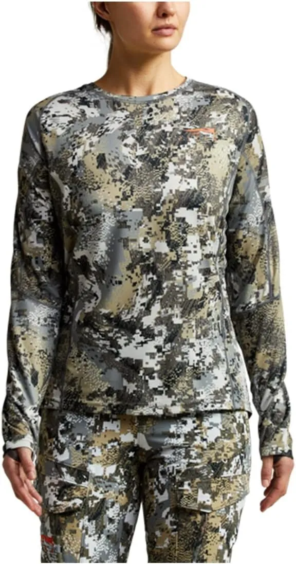 SITKA Gear Women's Hunting Core Lightweight Camo Crew Long Sleeve Shirt