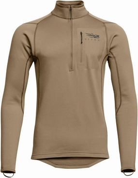 SITKA Gear Men's Core Midweight Zip-T Long Sleeve Hunting Shirt, Coyote, Medium