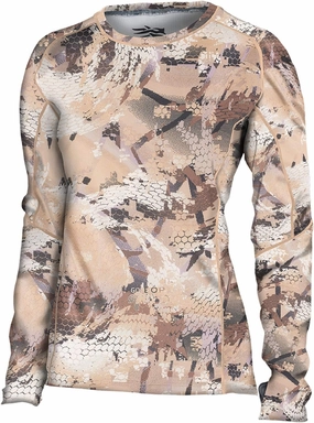 SITKA Gear Women's Hunting Core Lightweight Camo Crew Long Sleeve Shirt