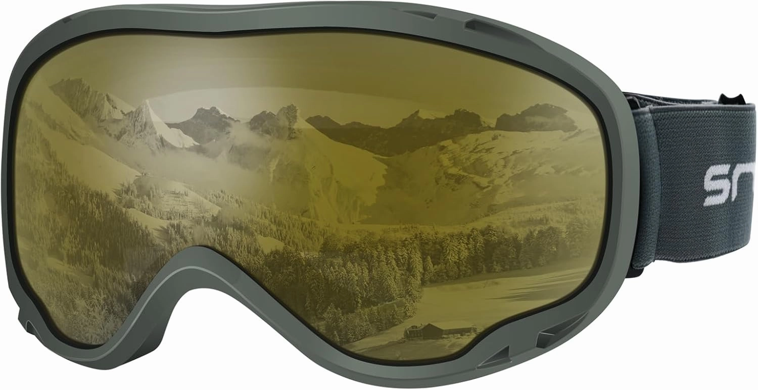 Ski Goggles Over Glasses-Ski Snowboard Snowmobile Goggles for Men Women Adult, Anti Fog 100% UV Protection