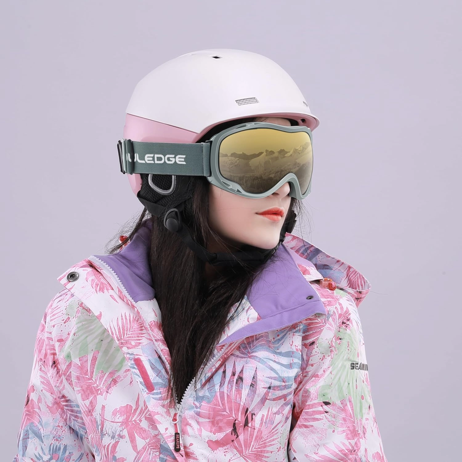 Ski Goggles Over Glasses-Ski Snowboard Snowmobile Goggles for Men Women Adult, Anti Fog 100% UV Protection