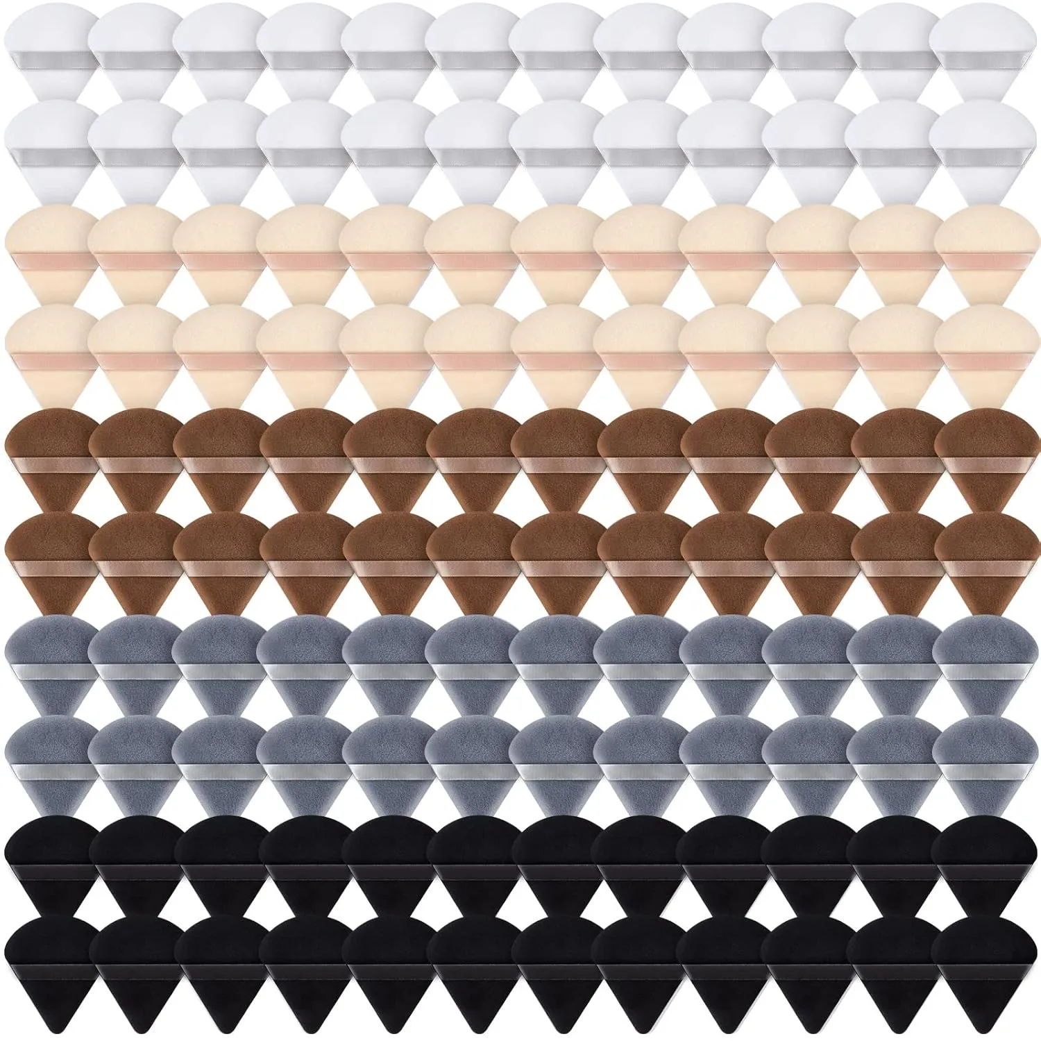 Skylety 120 Pieces Powder Puff Soft Triangle Makeup Puff Sponge Beauty Puff for Loose Powder Cosmetic Foundation Blender Dry Contouring Tools Women Thanksgiving Christmas Gift, 5 Colors (Dark Color)