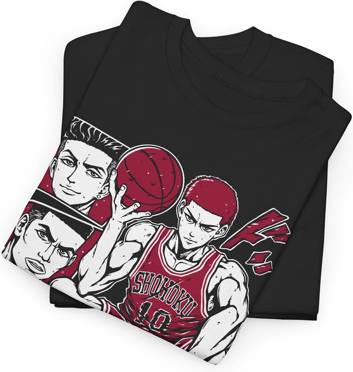 Slam Anime Dunk Hanamichi Sakuragi and Kaede Rukawa Cotton Short Sleeve T-Shirt Gift Soft Shirt Special Manga M13