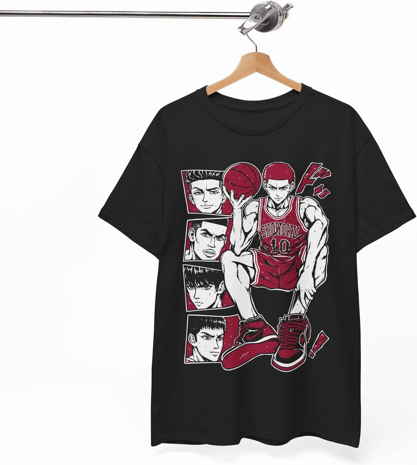 Slam Anime Dunk Hanamichi Sakuragi and Kaede Rukawa Cotton Short Sleeve T-Shirt Gift Soft Shirt Special Manga M13