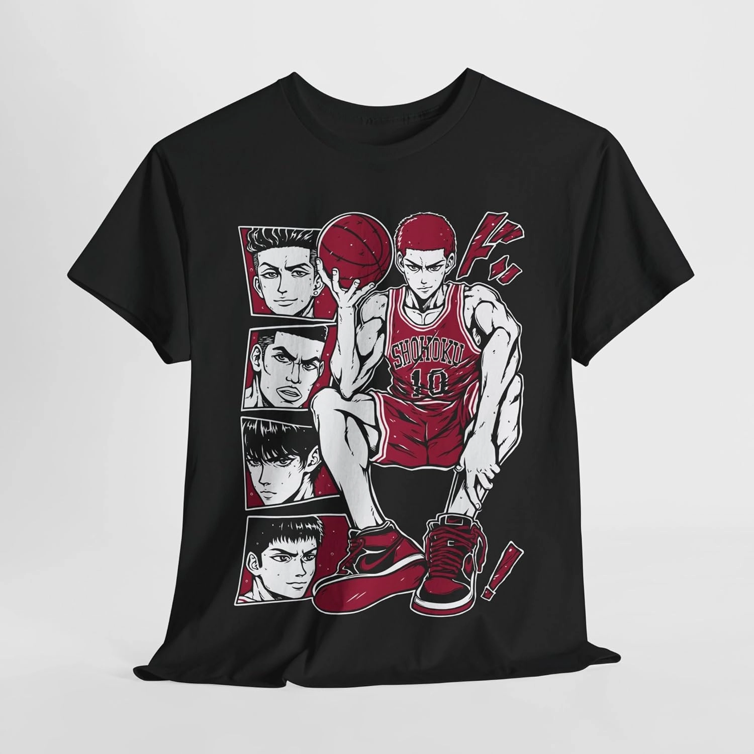 Slam Anime Dunk Hanamichi Sakuragi and Kaede Rukawa Cotton Short Sleeve T-Shirt Gift Soft Shirt Special Manga M13