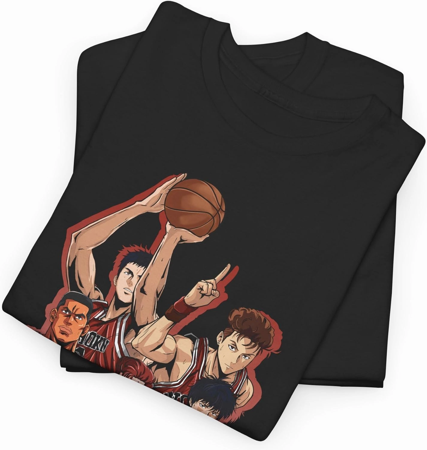 Slam Anime Dunk Hanamichi Sakuragi and Kaede Rukawa Cotton Short Sleeve T-Shirt Gift Soft Shirt Special Premium Anime