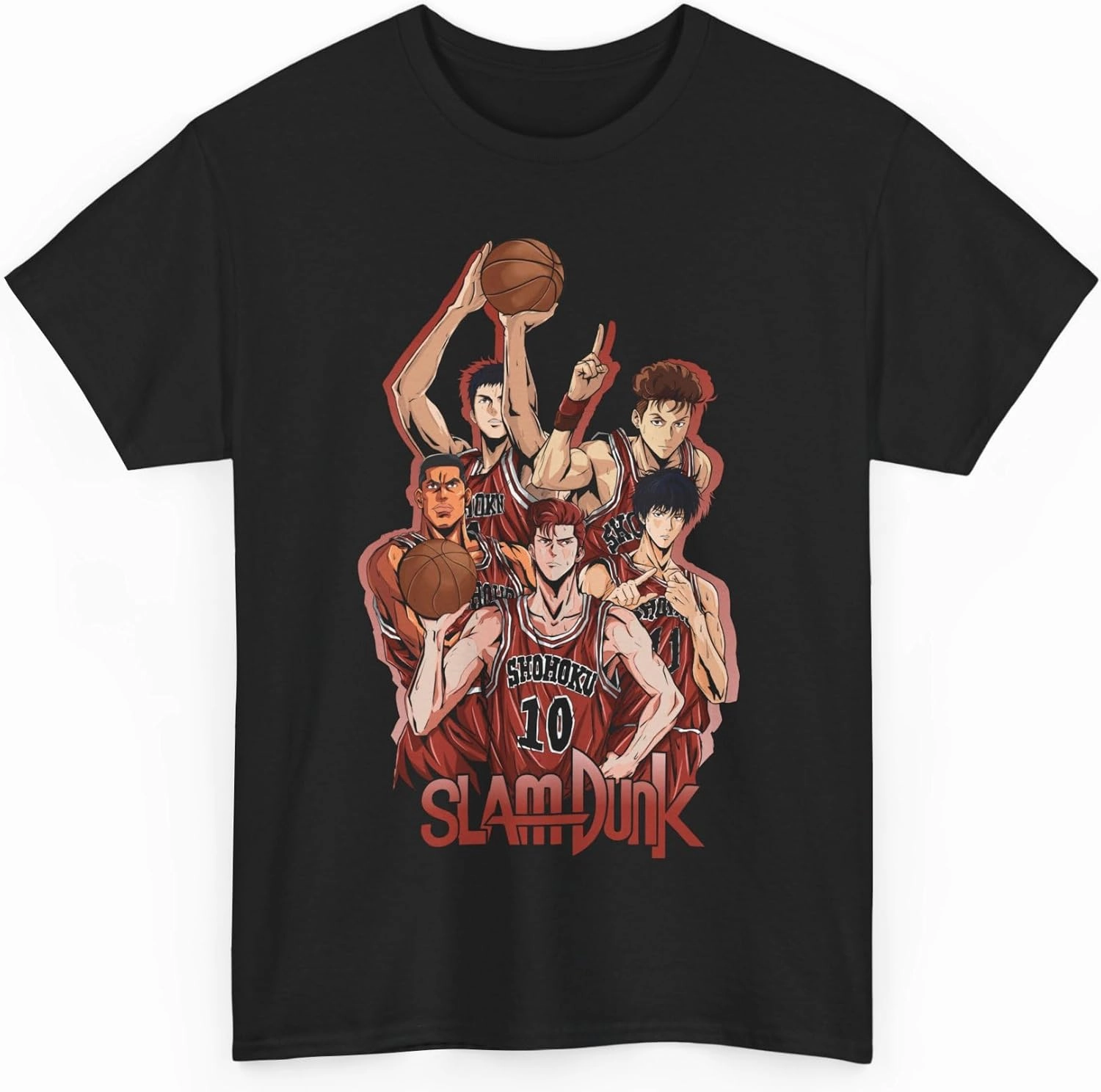 Slam Anime Dunk Hanamichi Sakuragi and Kaede Rukawa Cotton Short Sleeve T-Shirt Gift Soft Shirt Special Premium Anime